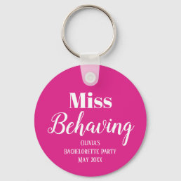 Pink Monogrammed Bachelorette Party Keychain