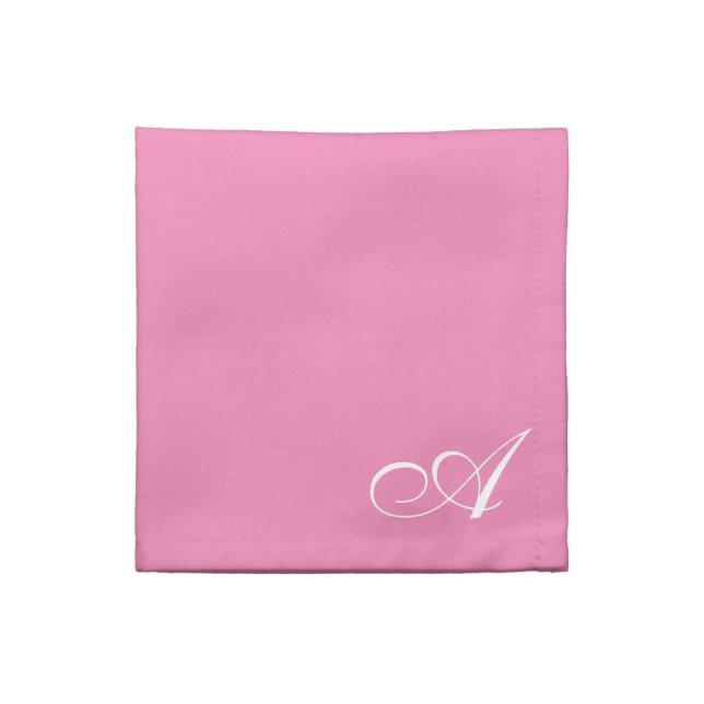Pink Monogrammed Cloth Napkins  (Quarter Fold)