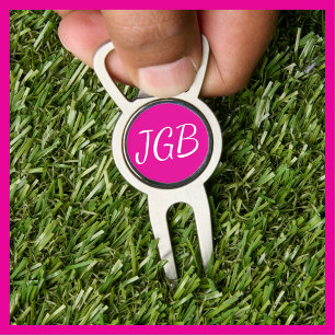 Pink Monogrammed Golf Bottle Opener Divot Tool