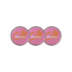 Pink Monogrammed golfer ball marker
