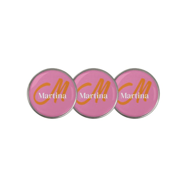 Pink Monogrammed golfer ball marker (3 Up)