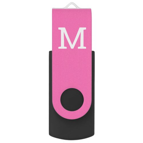 Pink Monogrammed Initial Flash Drive