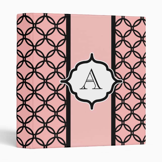 Pink Monogrammed Lace Binder (Front/Spine)