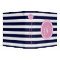 Pink Monogrammed Navy Blue Stripe Personalized