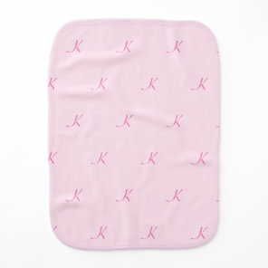 Pink Monogrammed Pattern  Baby Burp Cloth
