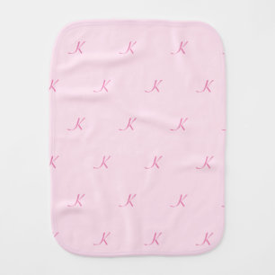 Pink Monogrammed Pattern Baby Burp Cloth