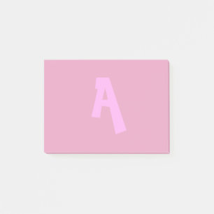 Pink Monogrammed Post It Notes