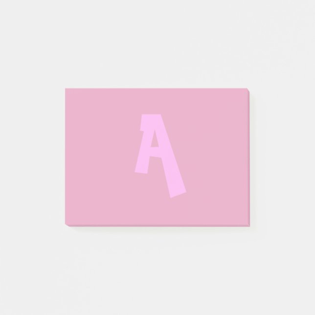 Pink Monogrammed Post It Notes (Front)