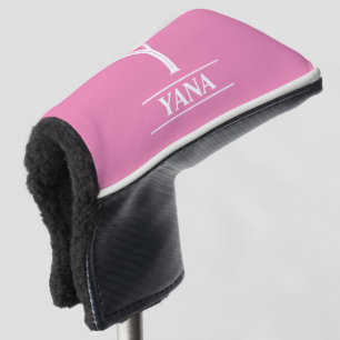 Pink Monogrammed Putter Golf Head Cover