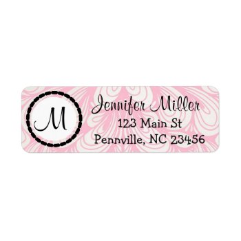 Pink Monogrammed Return Address Labels by Magical_Maddness at Zazzle