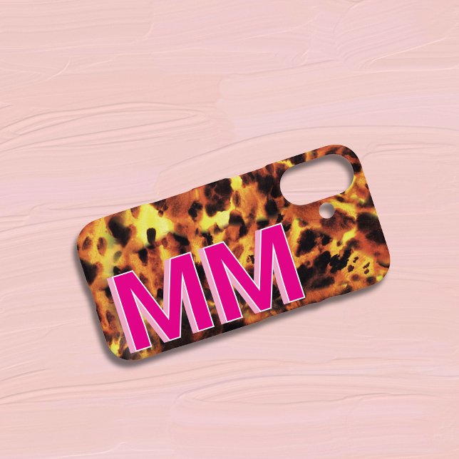 Pink Monogrammed Tortoiseshell Iphone Case (Creator Uploaded)