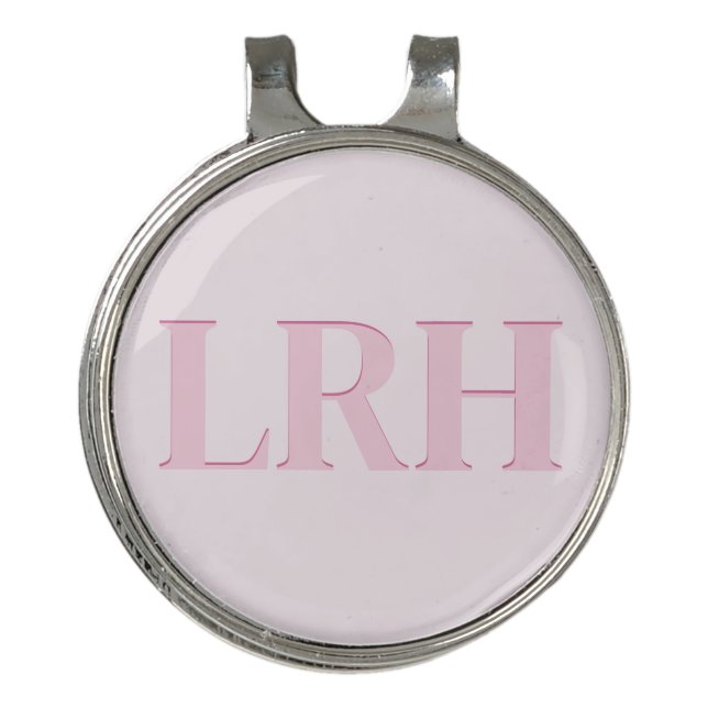 Pink Monogrammed Women’s Golf Hat Clip & Marker (Front)