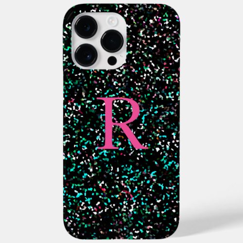 Pink Monograms Glitter Patterns Colorful Bright Case_Mate iPhone 14 Pro Max Case