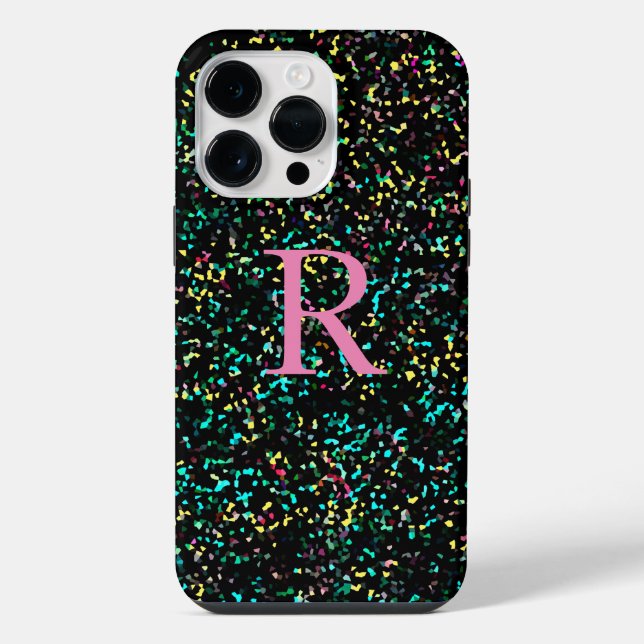 Pink Monograms Glitter Patterns Colorful Custom Iphone Case (Back)