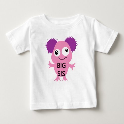 Pink Monster Big Sister Baby T_Shirt
