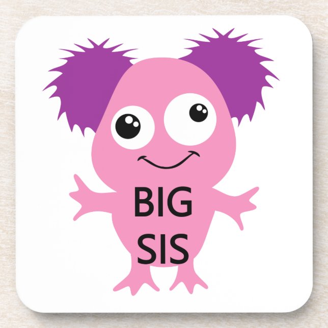 Pink Monster Big Sister Beverage Coaster (Front)