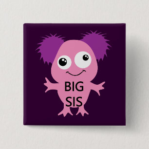 Pink Monster Big Sister Button