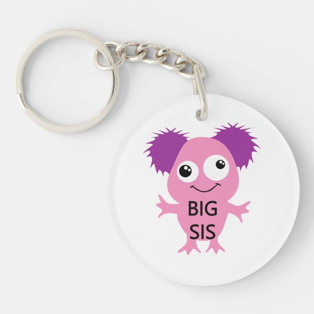 Pink Monster Big Sister Keychain (Front)