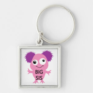 Pink Monster Big Sister Keychain