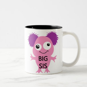 Pink Monster Big Sister Two-Tone Coffee Mug