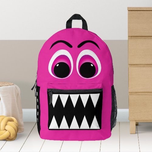 Pink Monster Cute Cartoon Personalised Printed Backpack