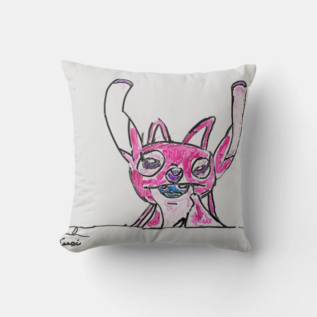 Pink monster Decorative cushion (Front)