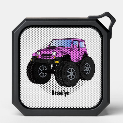 Pink monster truck cartoon illustration  bluetooth speaker