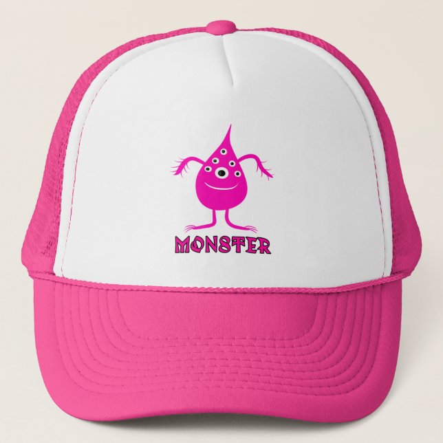 Pink monster trucker hat (Front)