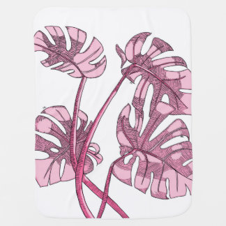 Pink Monstera Baby blanket