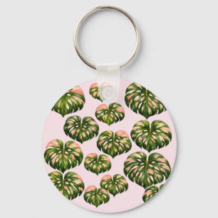 Pink Monstera Plant tote bag fun botanical Keychain