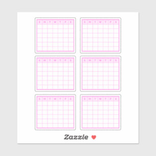 Pink Monthly Calendar Sticker
