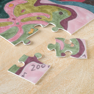 "Pink Mood" Abstract Art Jigsaw Puzzle