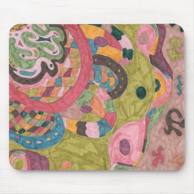 "Pink Mood" Abstract Art Mouse Pad (Front)