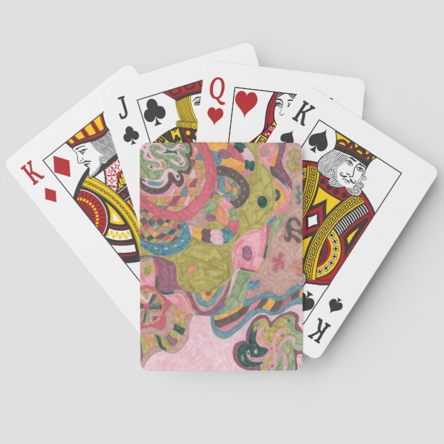 "Pink Mood" Abstract Art Poker Cards (Back)
