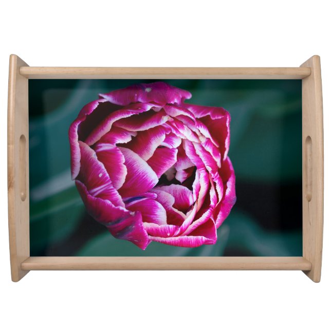 Pink moody tulip serving tray (Front)