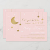 Pink Moon and Back Baby Shower Invitation (Front/Back)