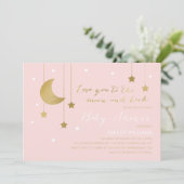 Pink Moon and Back Baby Shower Invitation (Standing Front)