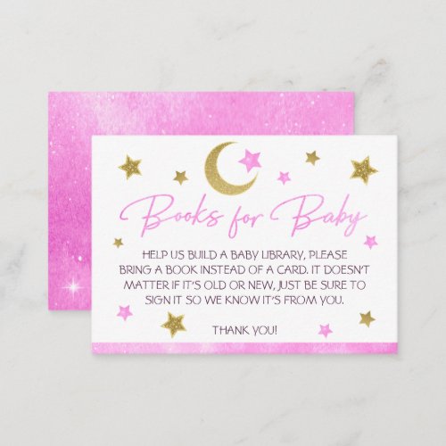 Pink Moon and Stars Baby Boy Books For Baby Card
