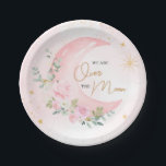 Pink Moon and Stars Baby Shower  Paper Plates<br><div class="desc">Make your Sweet Little Baby shower extra special with these delightful round paper plates! Sturdy yet stylish,  these plates are perfect for serving delicious bites while complementing your theme in the most adorable way. 

BS749</div>