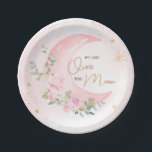 Pink Moon and Stars Baby Shower  Paper Plates<br><div class="desc">Make your Sweet Little Baby shower extra special with these delightful round paper plates! Sturdy yet stylish,  these plates are perfect for serving delicious bites while complementing your theme in the most adorable way. 

BS749</div>