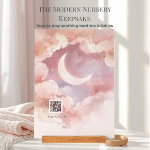 Pink Moon Nursery Decor Scan to Play Lullabies