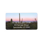 Pink Moon over Saguaro at Sunrise Label