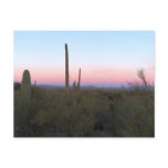 Pink Moon over Saguaro at Sunrise Postcard