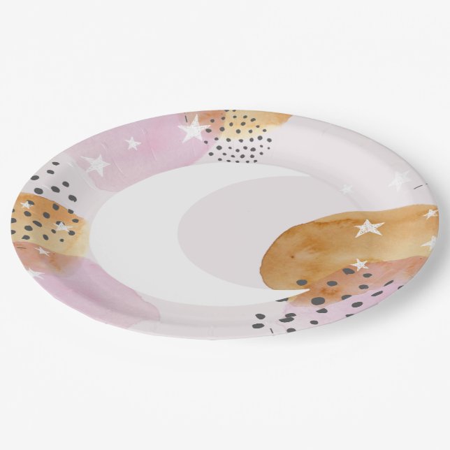 Pink Moon Paper Plates (Angled)