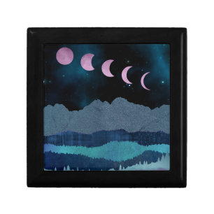 Pink Moon Phases Landscape Gift Box