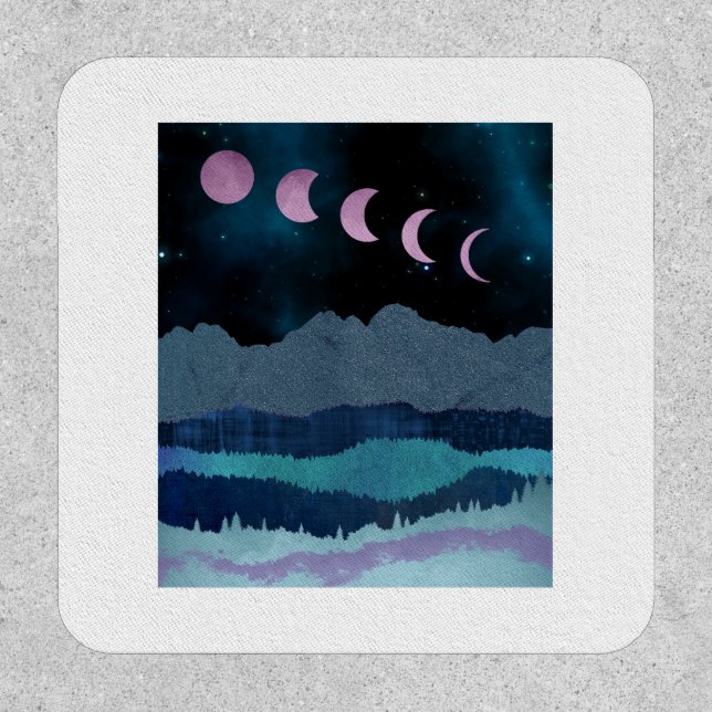 Pink Moon Phases Landscape Patch (Front)