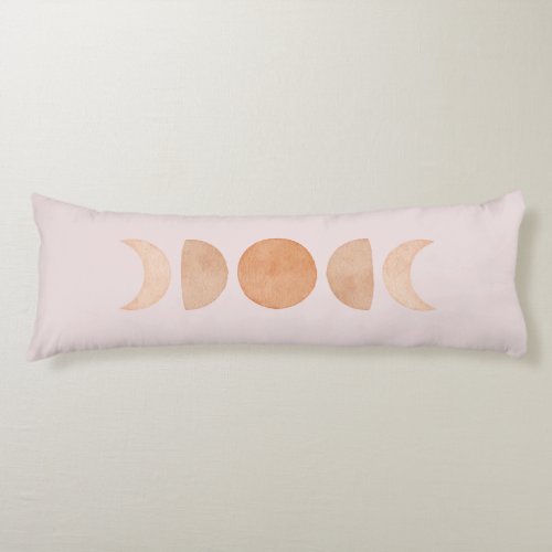 Pink Moon Phases Lumbar Body Pillow