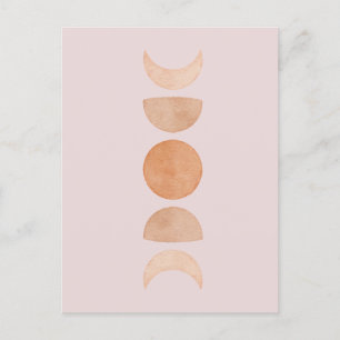 Pink Moon Phases Postcard