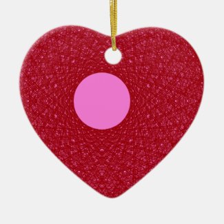 pink moon radiating red light abstract art ceramic ornament