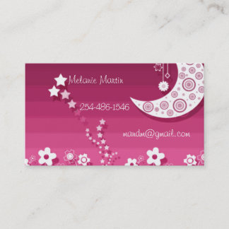 Pink Moon Star Flowers Business Card